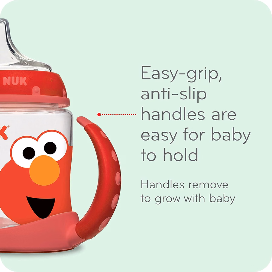 NUK Sesame Street Learner Cup, 140 ml Elmo – Senza BPA, bicchiere antigoccia: per neonati
