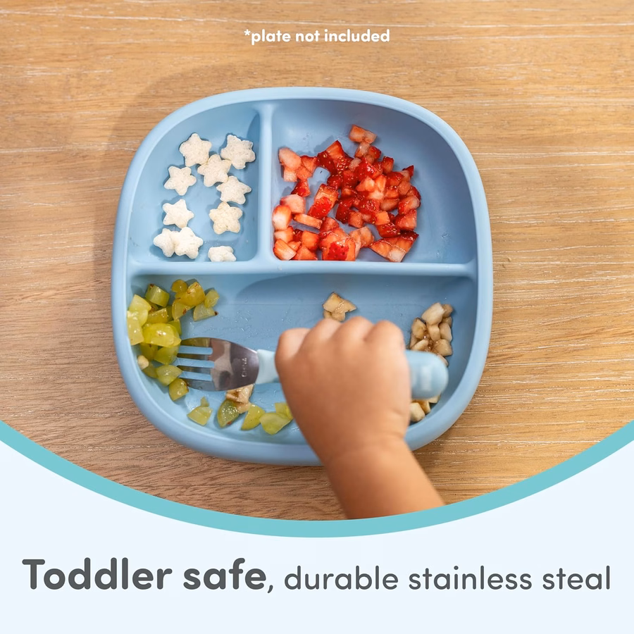 Forchette e posate per bambini NUK, in acciaio inossidabile resistente, senza BPA e lattice, adatte a bambini dai 18 mesi in su, confezione da 3: per neonati e bambini
