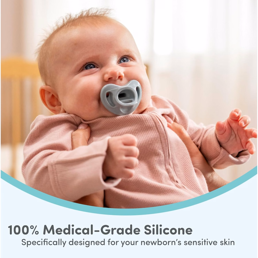 Ciuccio NUK Timeless Comfy | 100% silicone, design monoblocco | Senza BPA, delicato sulla pelle del bambino | Confezione da 5, per bambini da 6 a 18 mesi : Baby