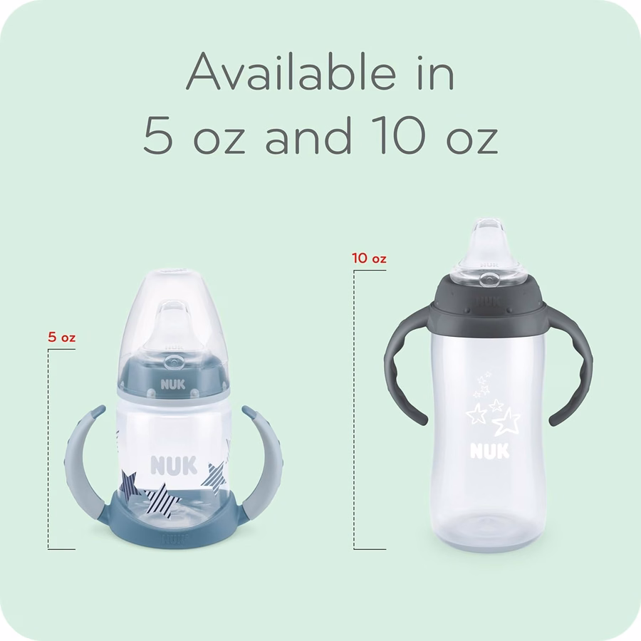 NUK Active Sippy Cup, confezione da 2 da 295 ml, 8+ mesi, blu: per neonati