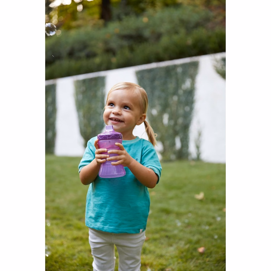 NUK Fun Grips Bicchiere con beccuccio rigido, 295 ml | Facile da impugnare, senza BPA, bicchiere per bambini a prova di fuoriuscite, confezione da 4: Bambino