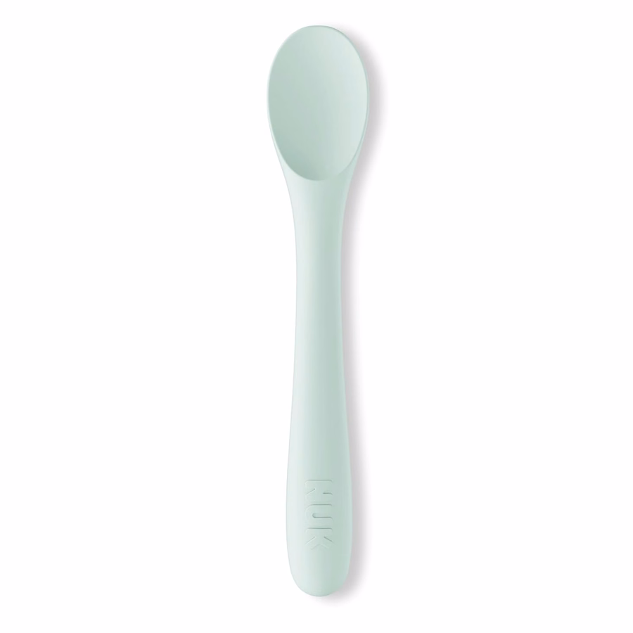 Cucchiai per neonati in silicone NUK, materiale in silicone resistente, facili da impugnare e da usare per l'alimentazione, lavabili in lavastoviglie, senza BPA, confezione da 3: per neonati