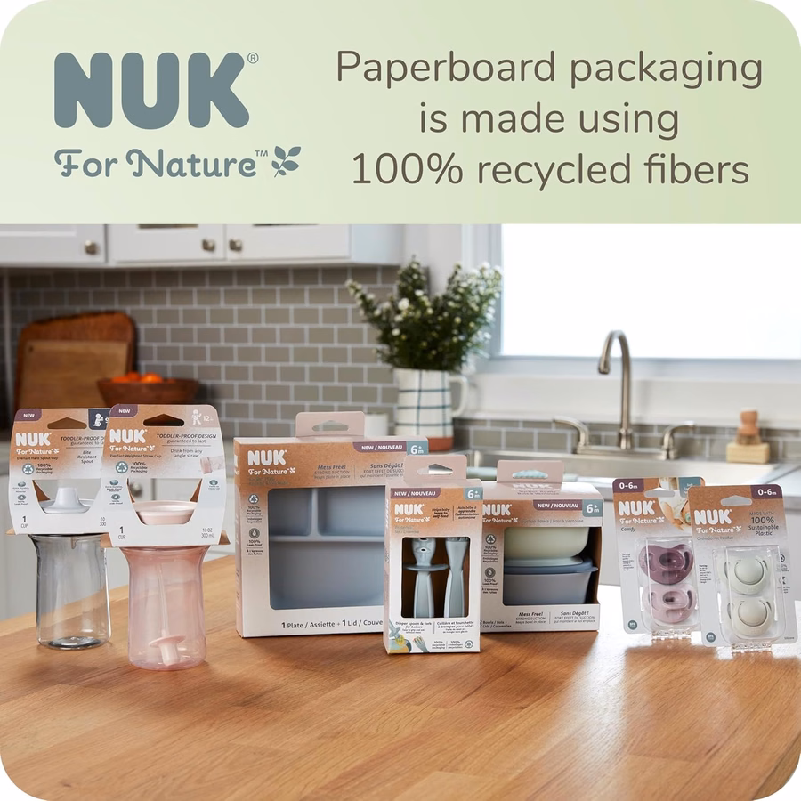 Tazza per imparare NUK for Nature, 295 ml, 9+ mesi – Senza BPA, tazza antigoccia: per neonati