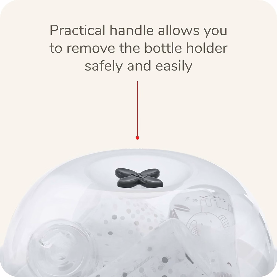 Sterilizzatore per biberon e accessori NUK Micro Express per microonde, sterilizzazione rapida ed efficace con vapore naturale: per neonati.