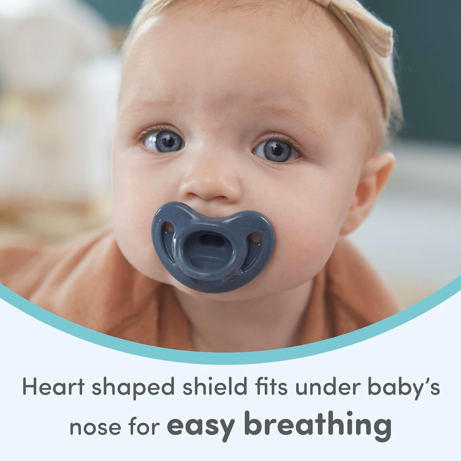 Ciucci ortodontici comodi NUK 100% silicone, 0-6 mesi, stile neutro, collezione senza tempo, confezione da 5: per neonati