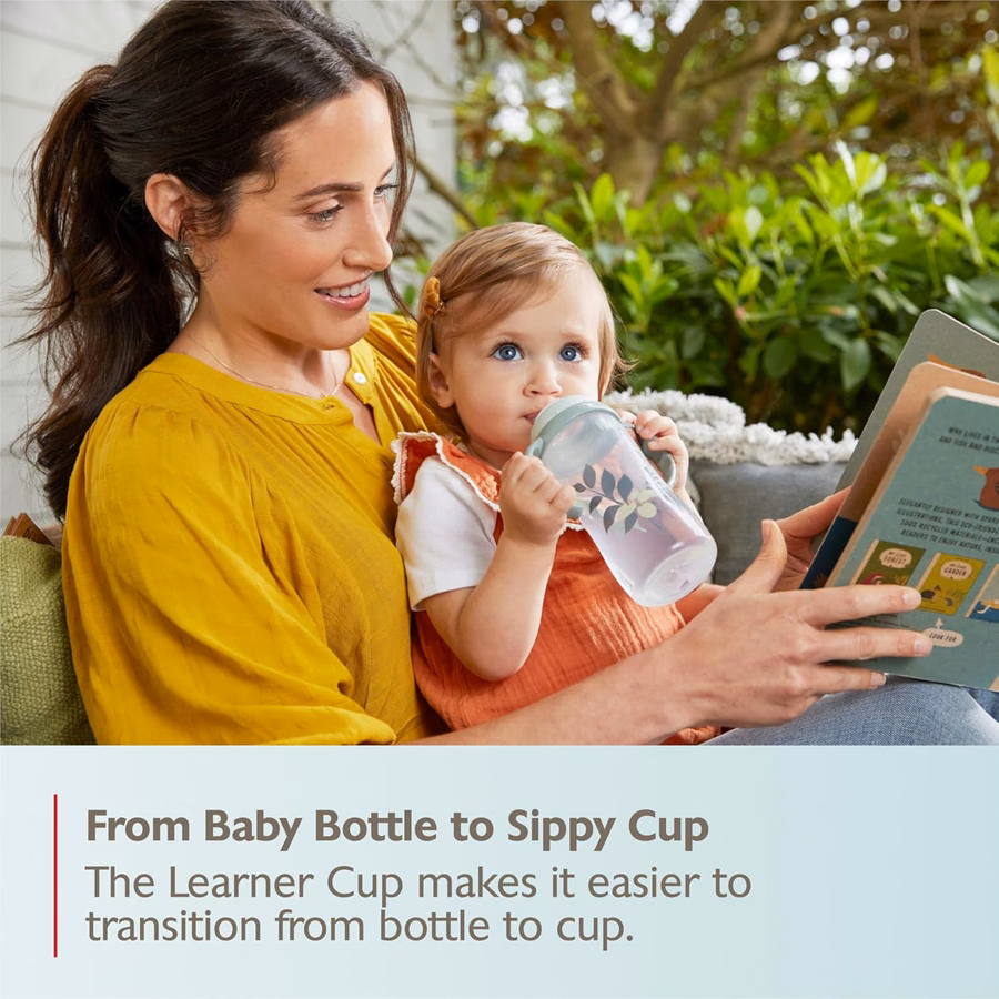 NUK Learner Cup, 295 ml, confezione da 2, Stitch della Disney – Beccuccio morbido, manici facili da impugnare, senza BPA, bicchiere antigoccia per la transizione: per neonati