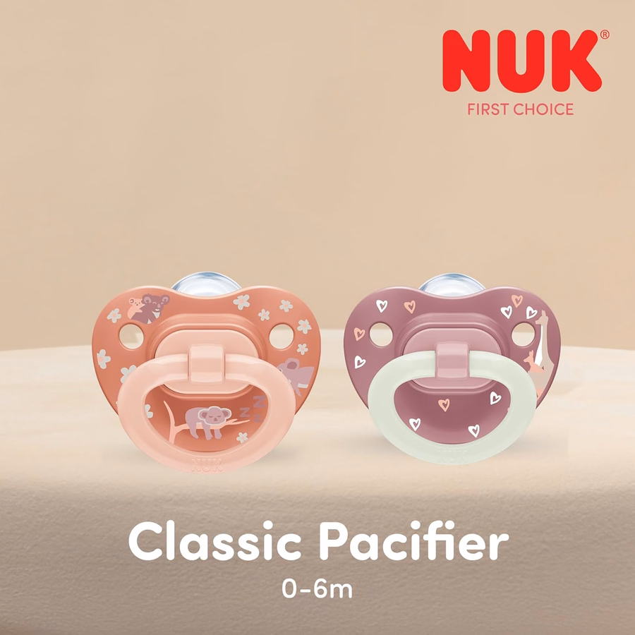 NUK First Choice Ciuccio ortodontico classico per neonati, 0-6 mesi, arancione e rosa, accessori per neonati, confezione da 5: Salute e cura della persona