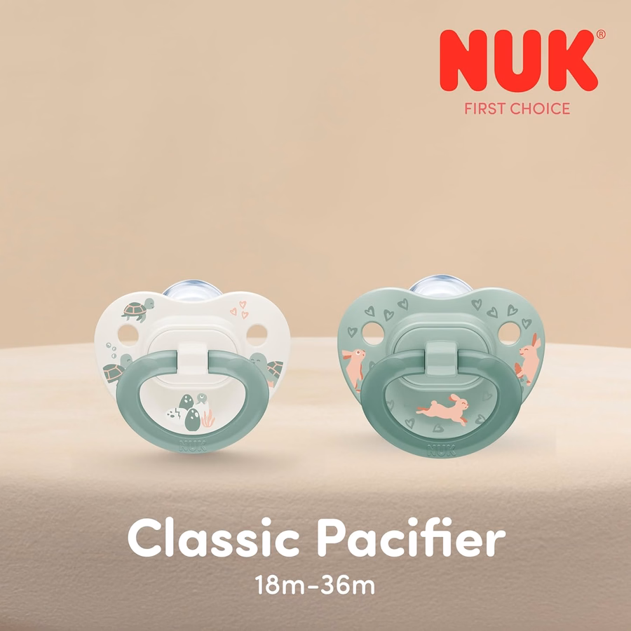 Ciuccio ortodontico classico NUK First Choice, per bambini dai 18 ai 36 mesi, blu e arancione, confezione da 5 pezzi: Salute e cura della persona
